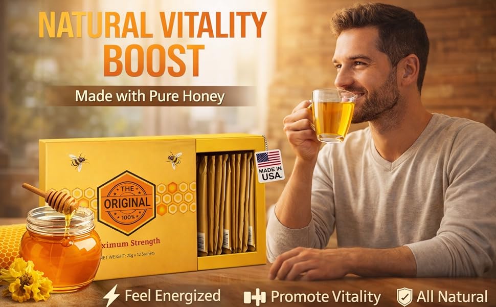 Natural Honey Large Pack of 12 Sachets Contain 20g Each