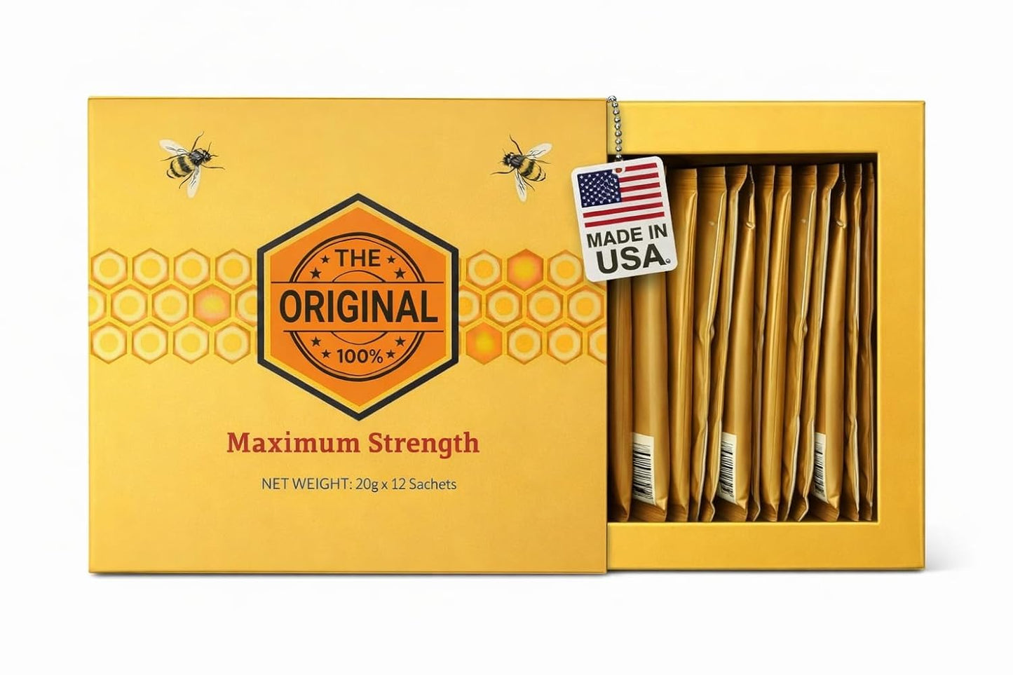 Natural Honey Large Pack of 12 Sachets Contain 20g Each